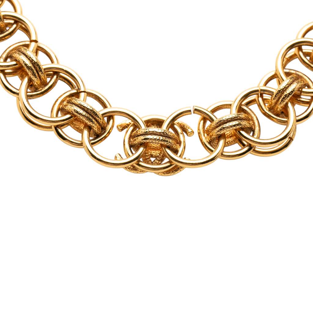 Chanel CC Gold Plated Round Chain Necklace Gold Metal Good condition - Inside View