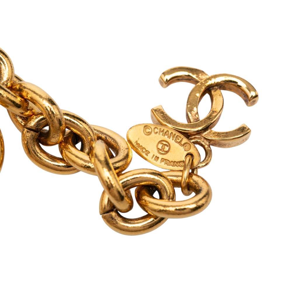 Chanel CC Gold Plated Round Chain Necklace Gold Metal Good condition - Box View