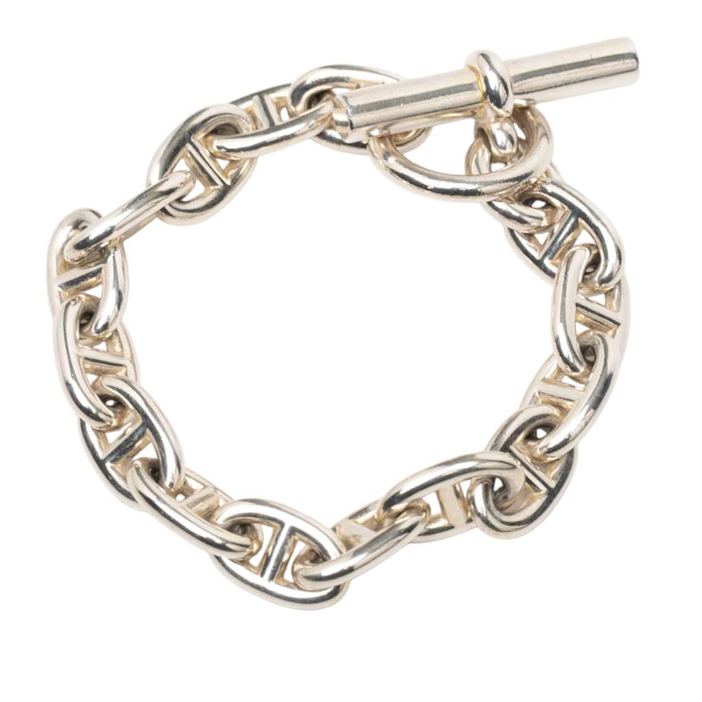 Hermès Sterling Silver Chaine d'Ancre Bracelet Medium Silver Silver Good condition - Back View