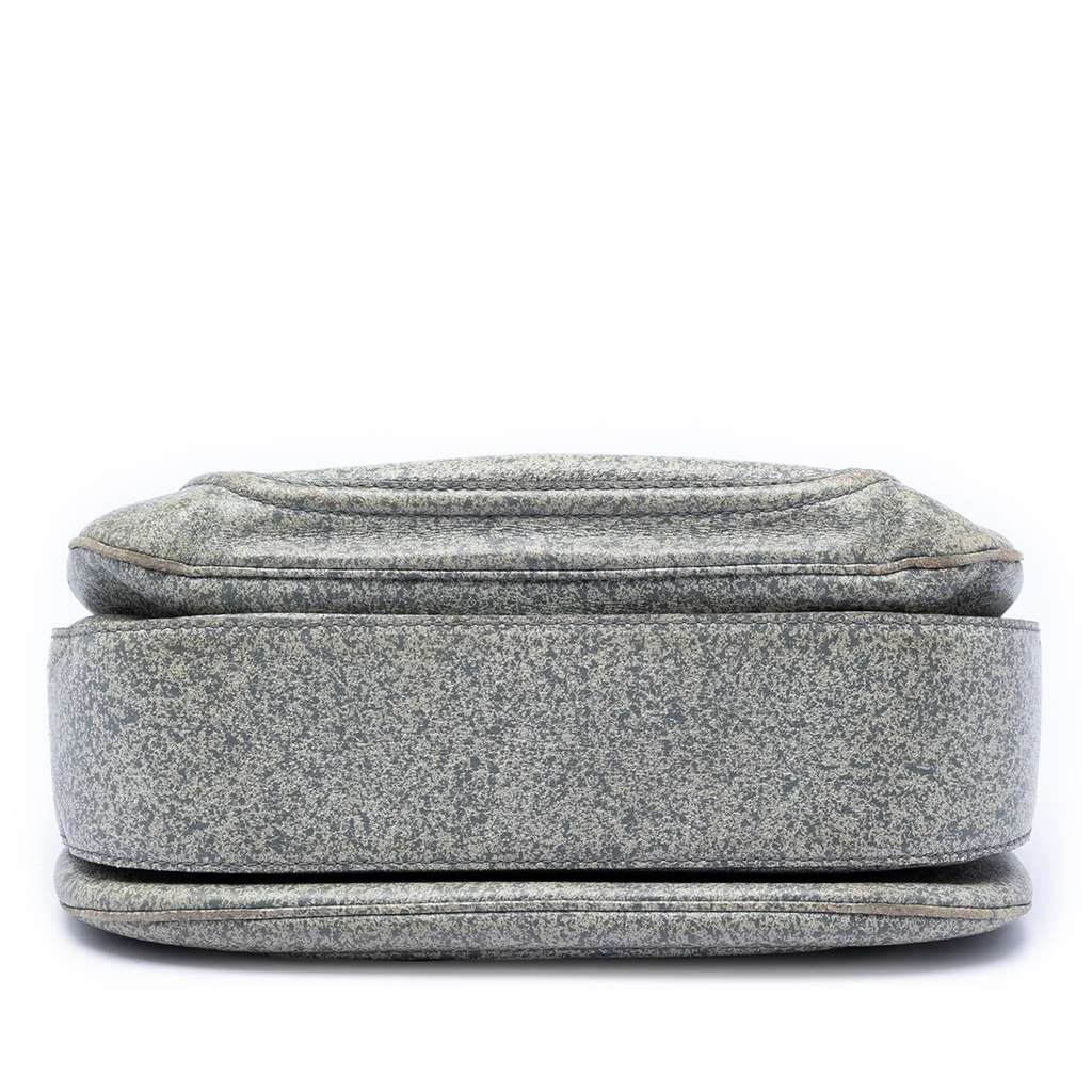 Gucci Large Speckled Leather New Bamboo Top Handle Bag Grey Leather Good condition - Inside View