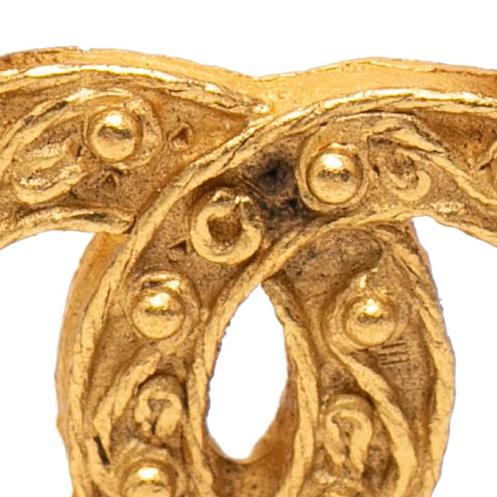 Chanel Gold Plated Triple CC Brooch Gold Metal Good condition - Box View