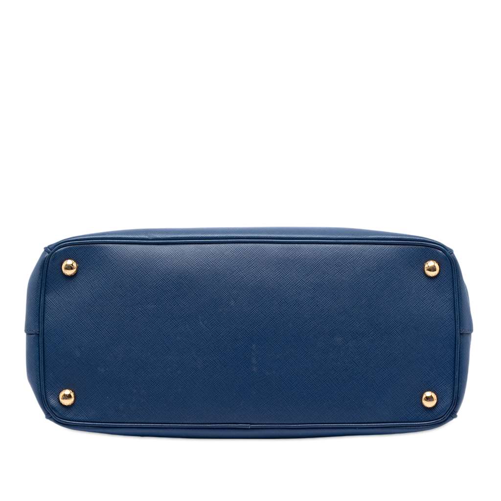 Prada Medium Saffiano Lux Galleria Double Zip Satchel Blue Leather Good condition - Inside View