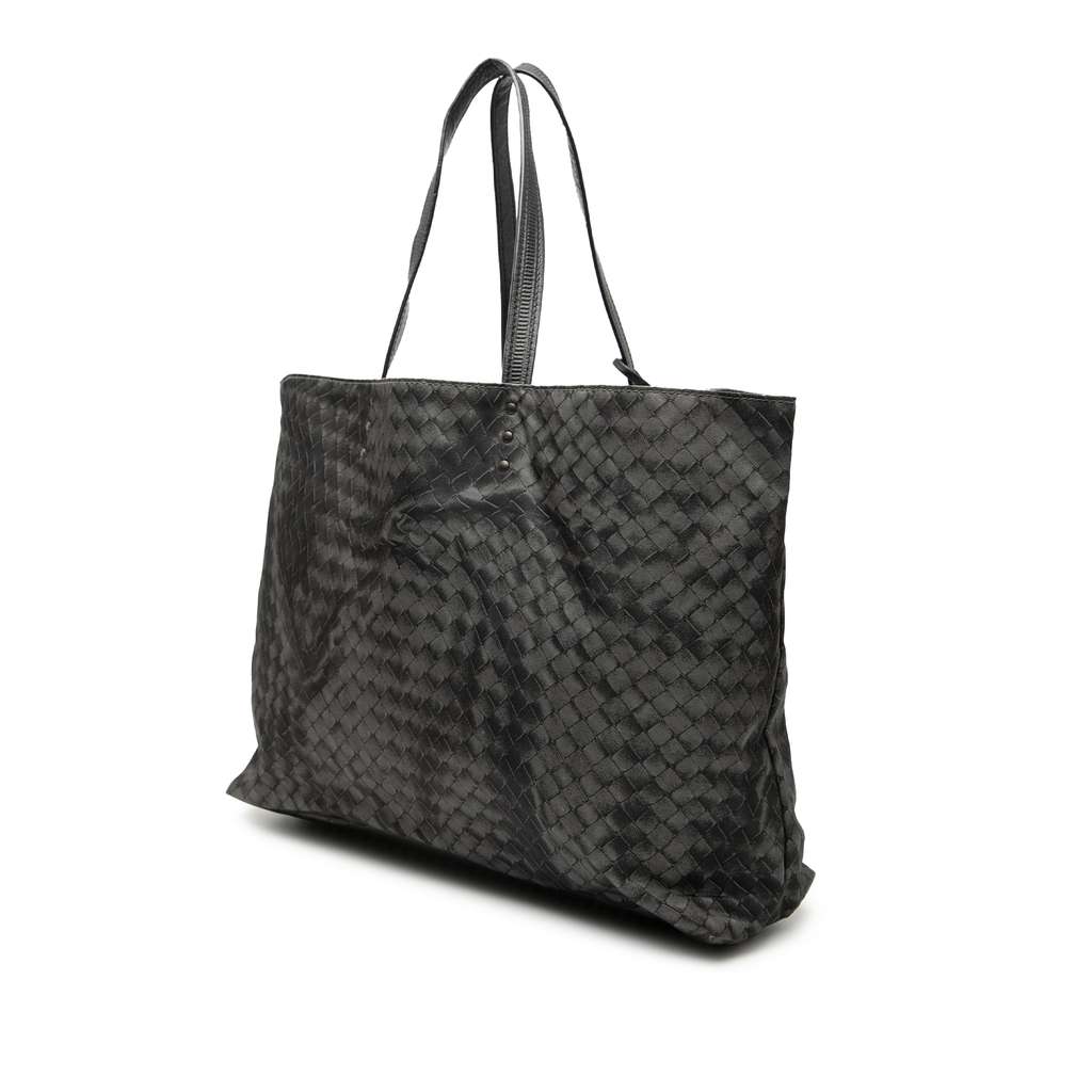 Bottega Veneta Nylon Intrecciolusion Tote Grey Good condition - Back View