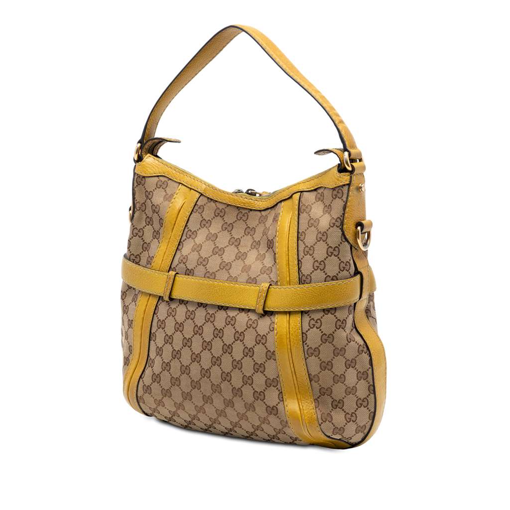 Gucci Medium GG Canvas Running Satchel Brown Canvas Good condition - Back View