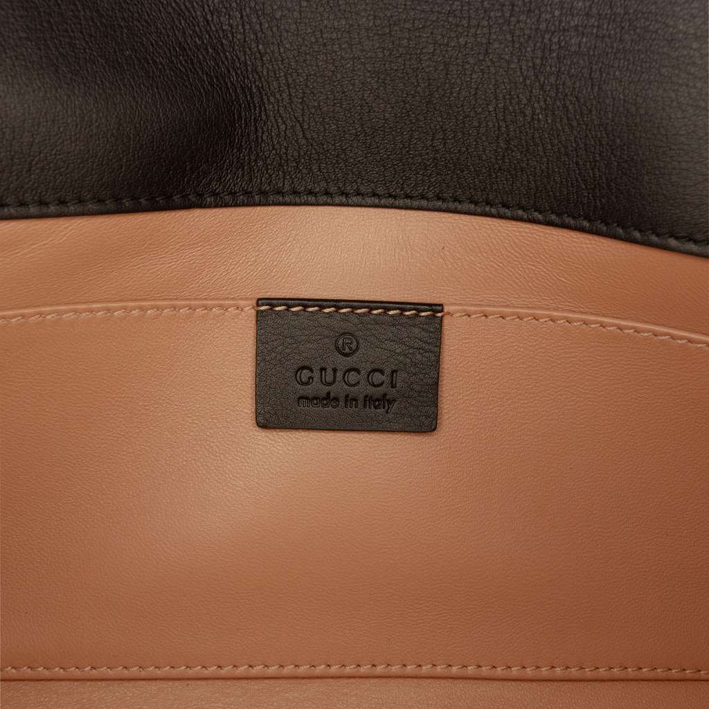 Gucci Suede Crystal Horsebit Broadway Clutch Black Leather Good condition - Box View