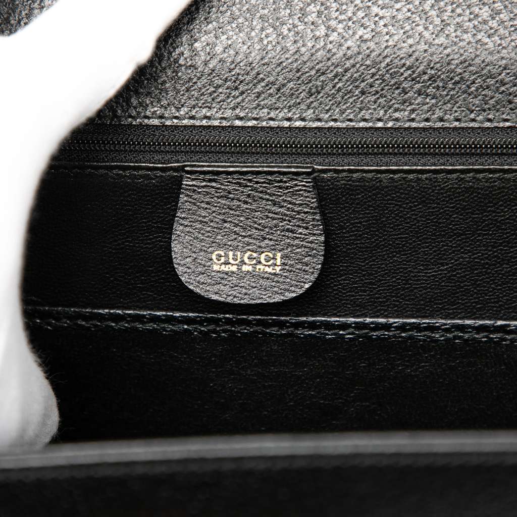 Gucci Grained Calfskin Bamboo Night Black Leather Good condition - Box View