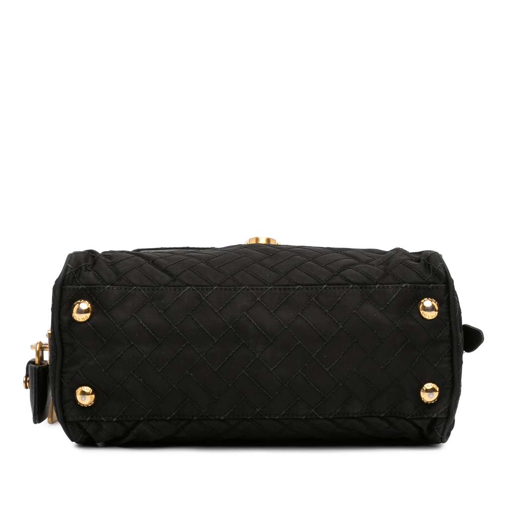 Prada Impuntu Tessuto Chain Flap Shoulder Bag Black Good condition - Inside View