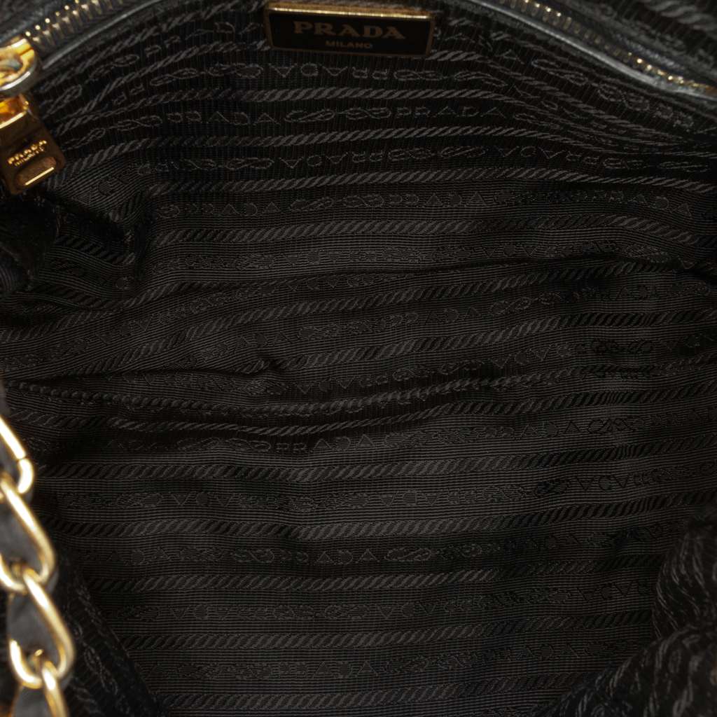 Prada Impuntu Tessuto Chain Flap Shoulder Bag Black Good condition - Model View
