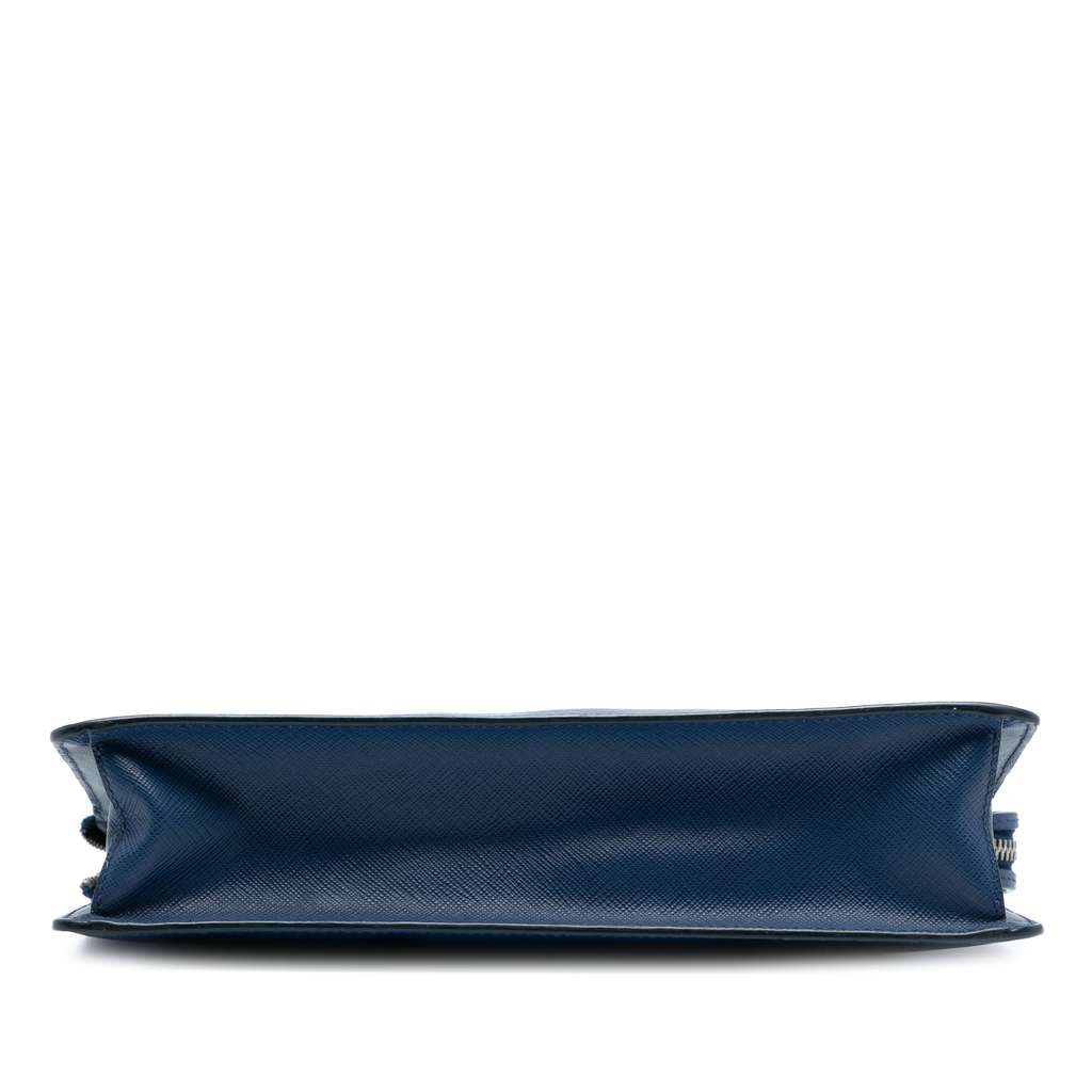 Prada Saffiano Bellboy Clutch Blue Leather Good condition - Inside View