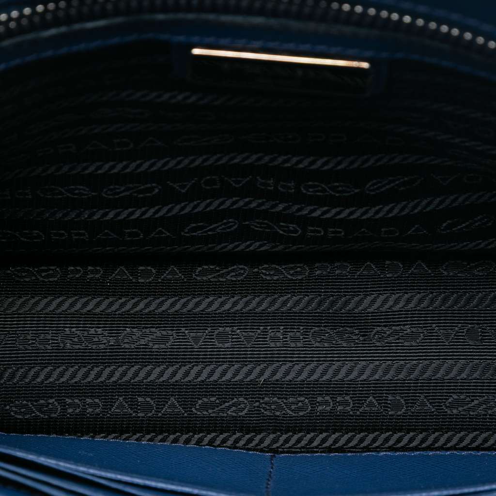 Prada Saffiano Bellboy Clutch Blue Leather Good condition - Model View