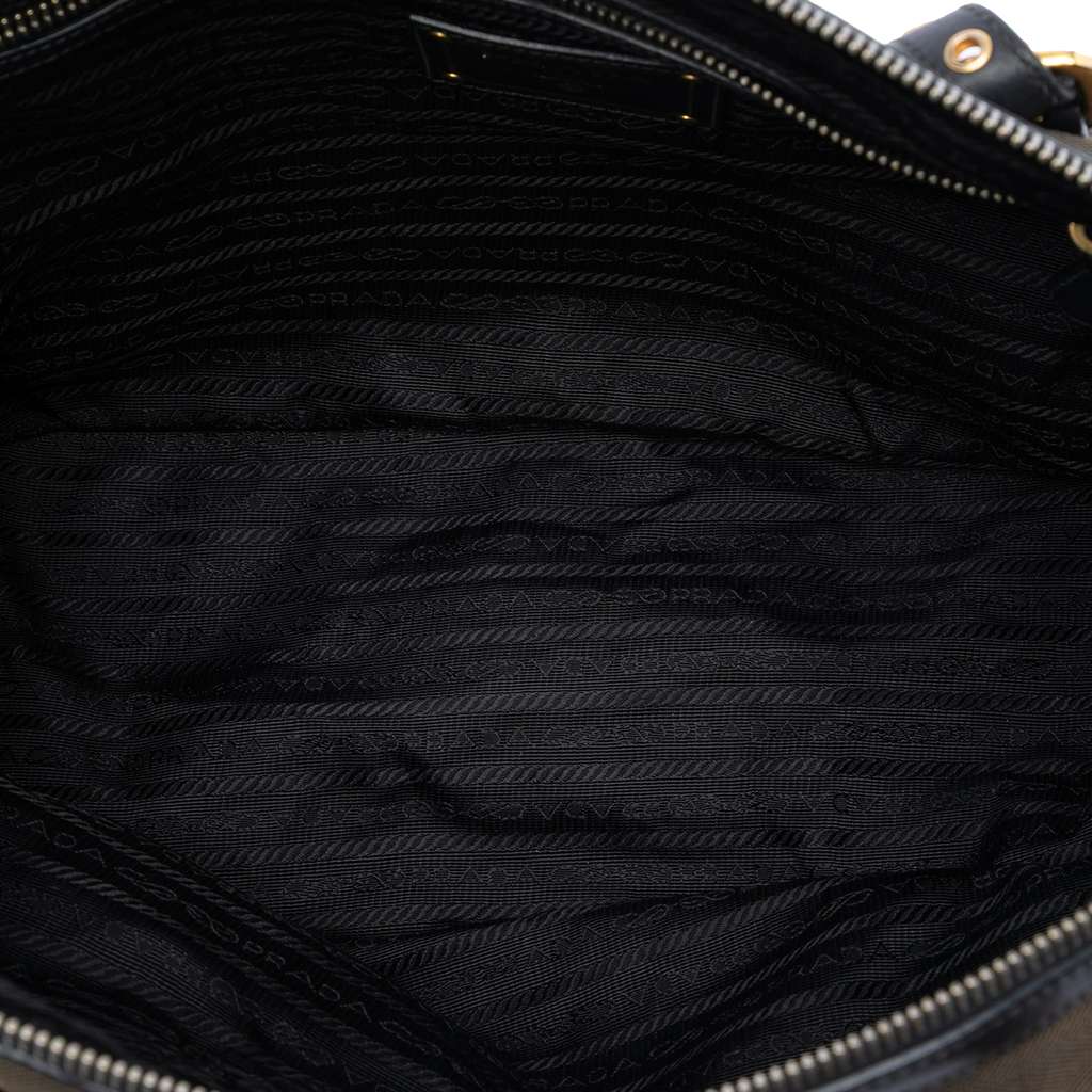 Prada Canvas Canapa Logo Satchel Brown Canvas Good condition - Model View