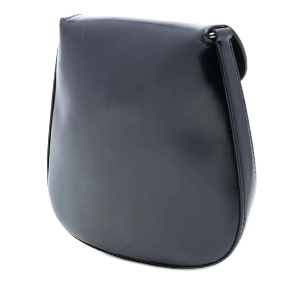 Prada Mini Spazzolato Cleo Flap Black Leather Very good - Back View