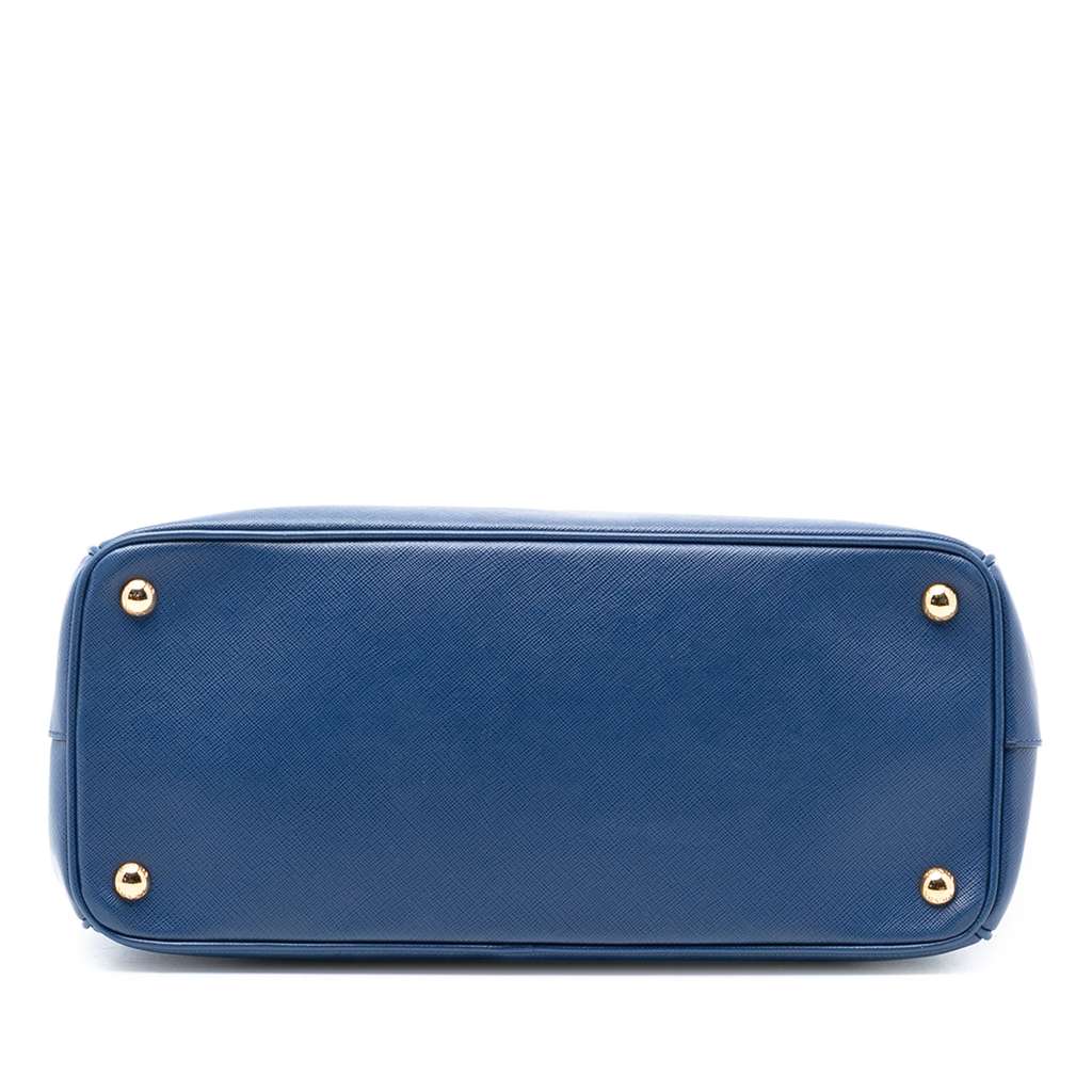 Prada Medium Saffiano Lux Galleria Double Zip Satchel Blue Leather Good condition - Inside View