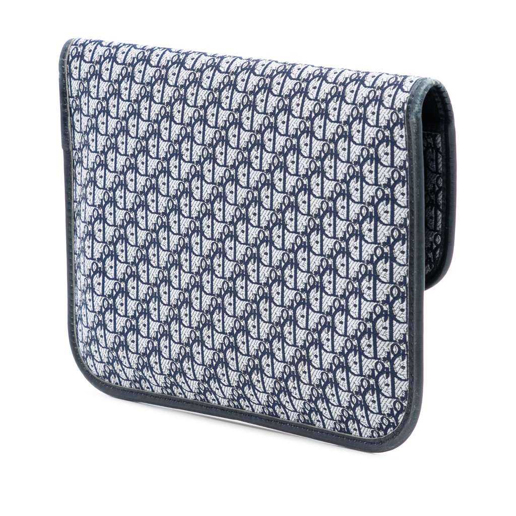 Dior Diorissimo Trotter Canvas Envelope Clutch Blue Canvas Good condition - Back View