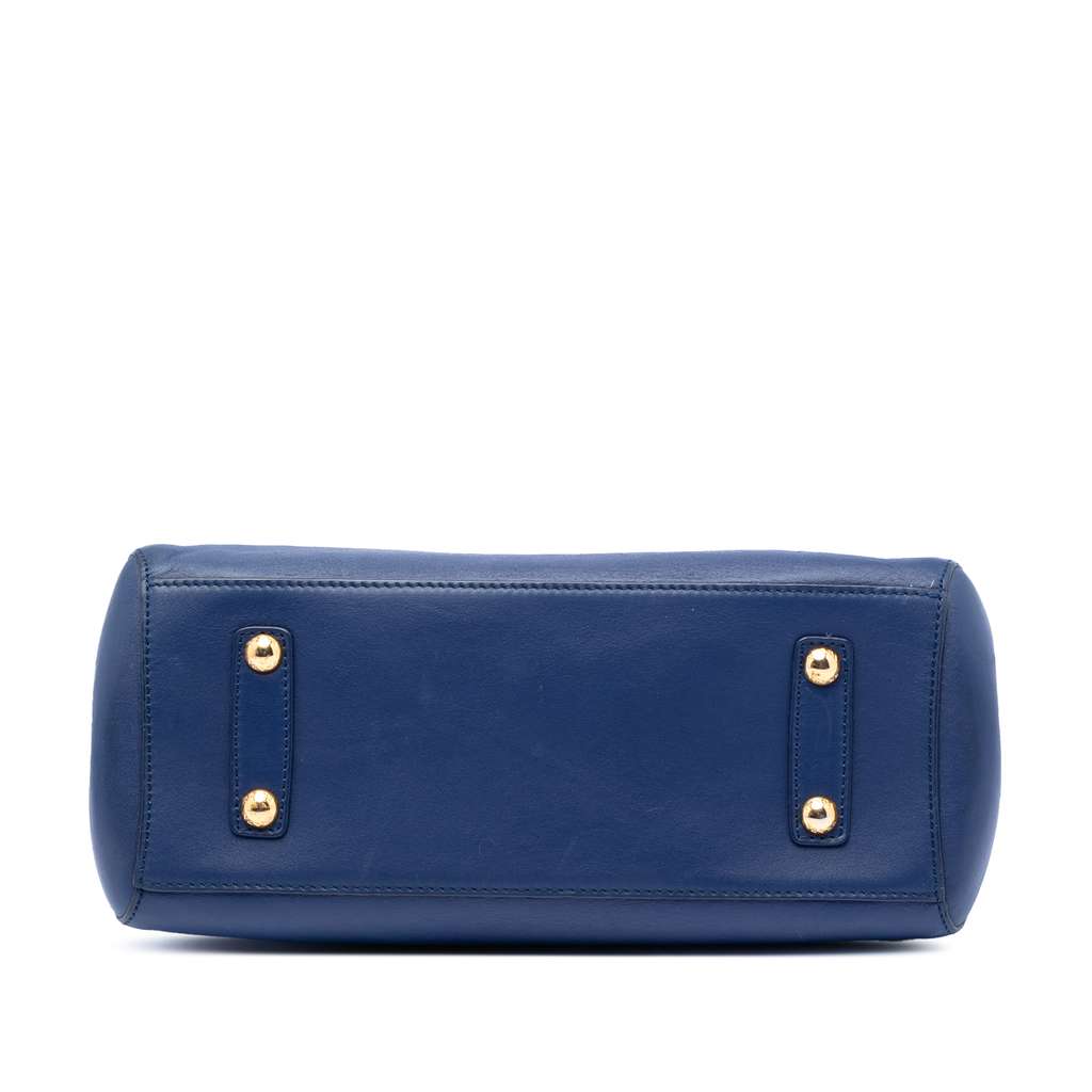 Prada Vitello Lux Satchel Blue Leather Good condition - Inside View