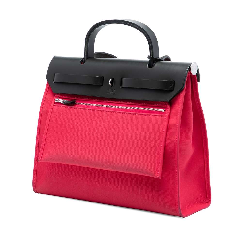 Hermès Toile Herbag Zip 31 Pink Canvas Good condition - Back View