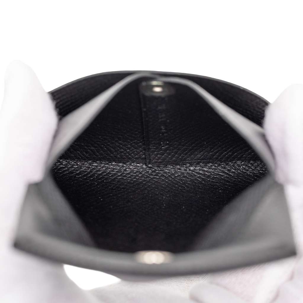 Hermès Epsom Bastia Change Purse Black Leather Good condition - Model View