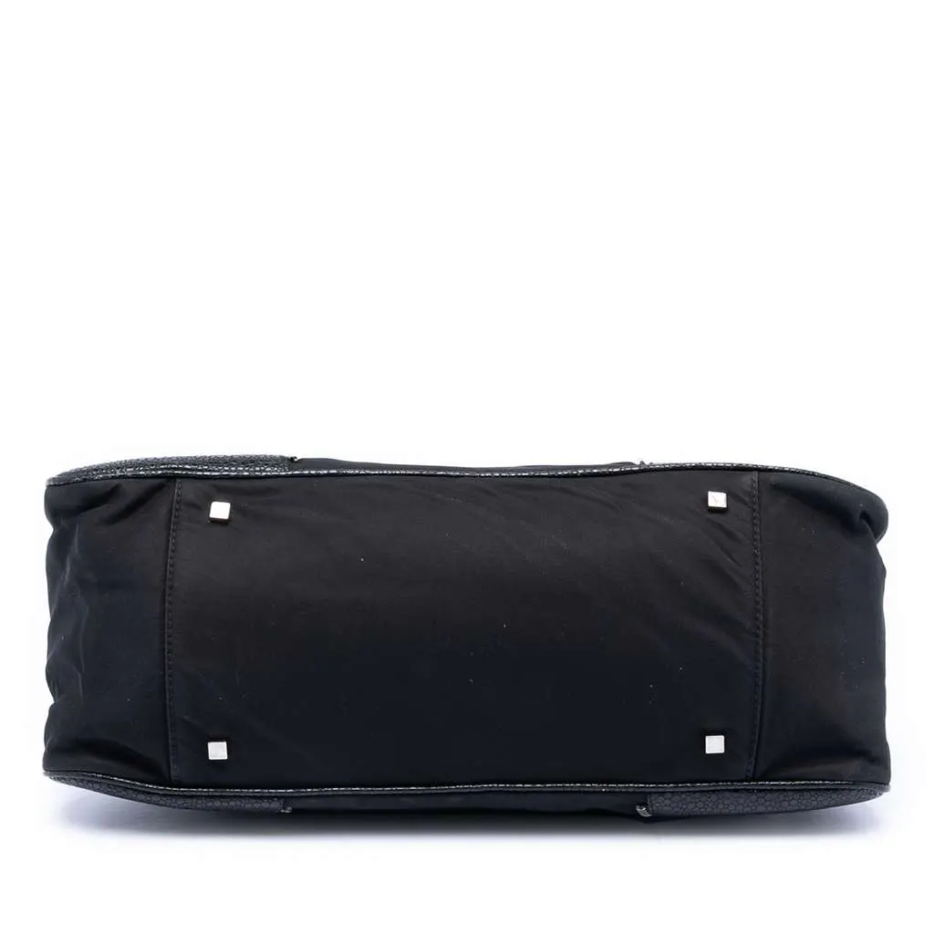 Dior Nylon and Calfskin Bow Handbag Black Polyamide Very good - Inside View