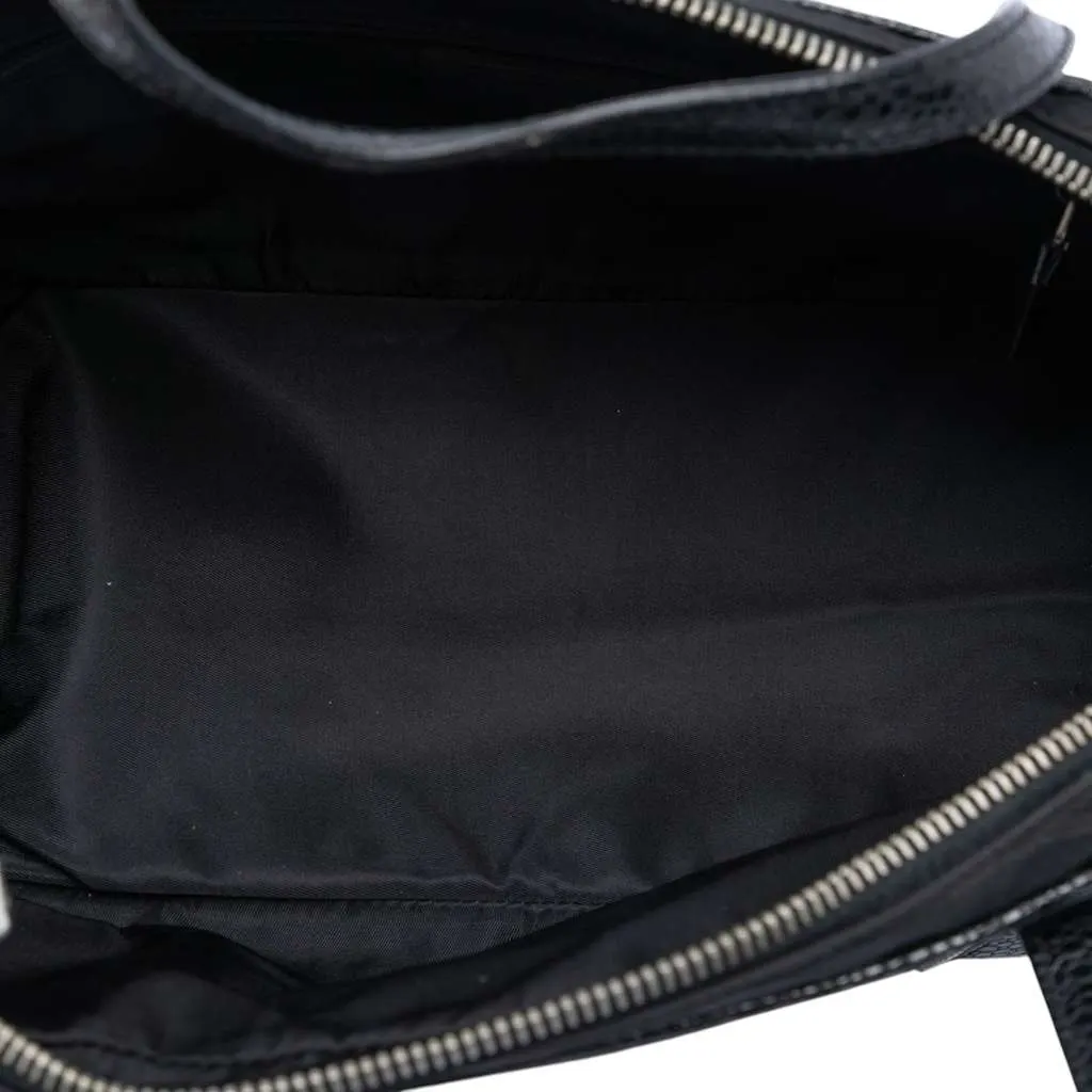 Dior Nylon and Calfskin Bow Handbag Black Polyamide Very good - Model View