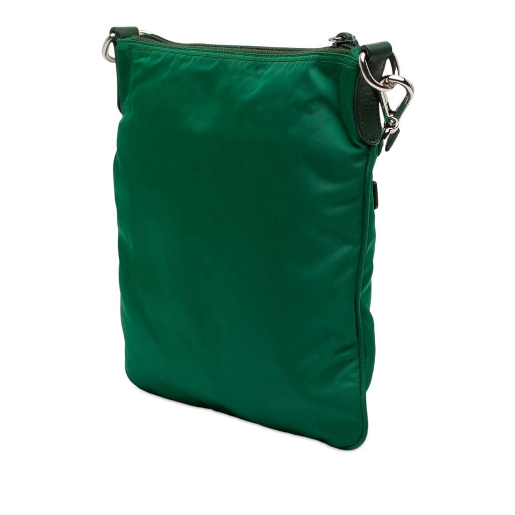 Prada Tessuto Zip Top Crossbody Green Good condition - Back View