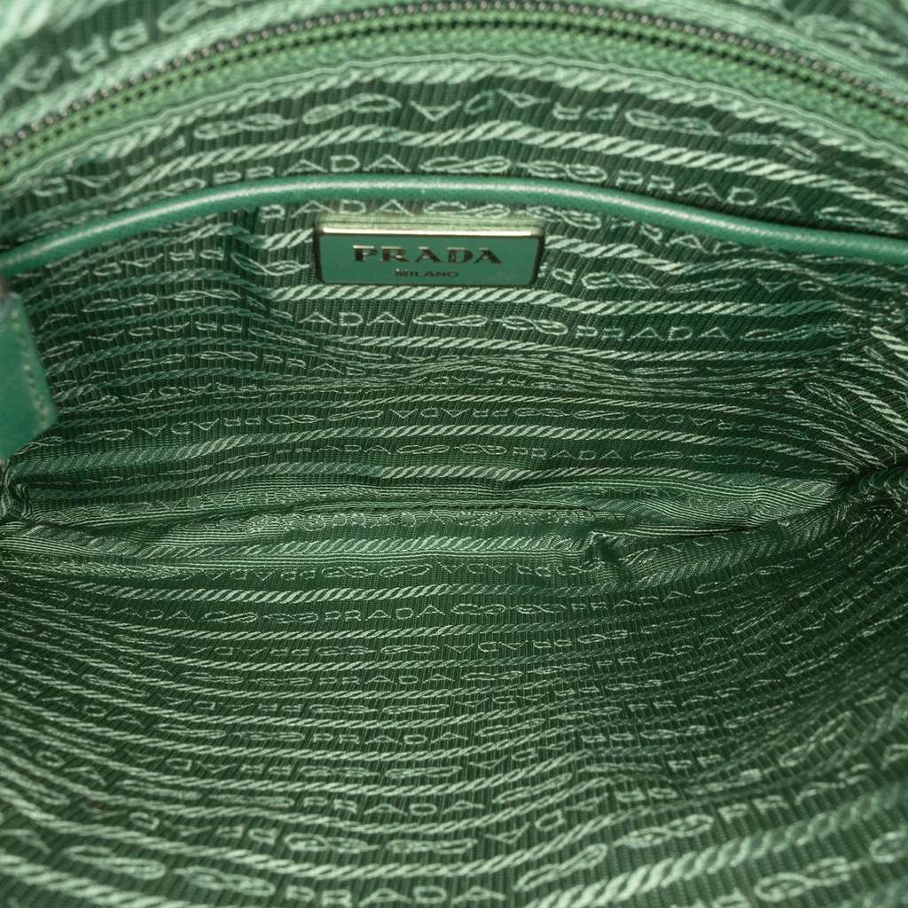 Prada Tessuto Zip Top Crossbody Green Good condition - Model View