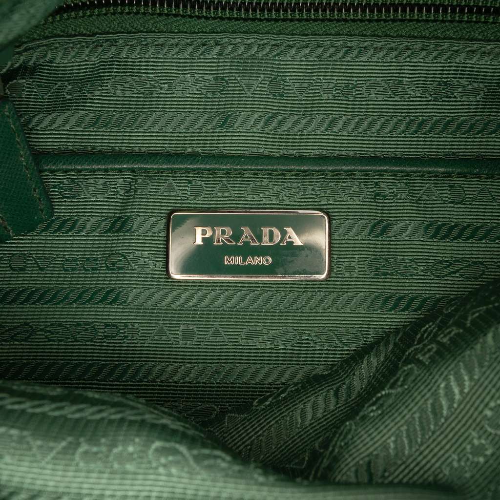 Prada Tessuto Zip Top Crossbody Green Good condition - Box View