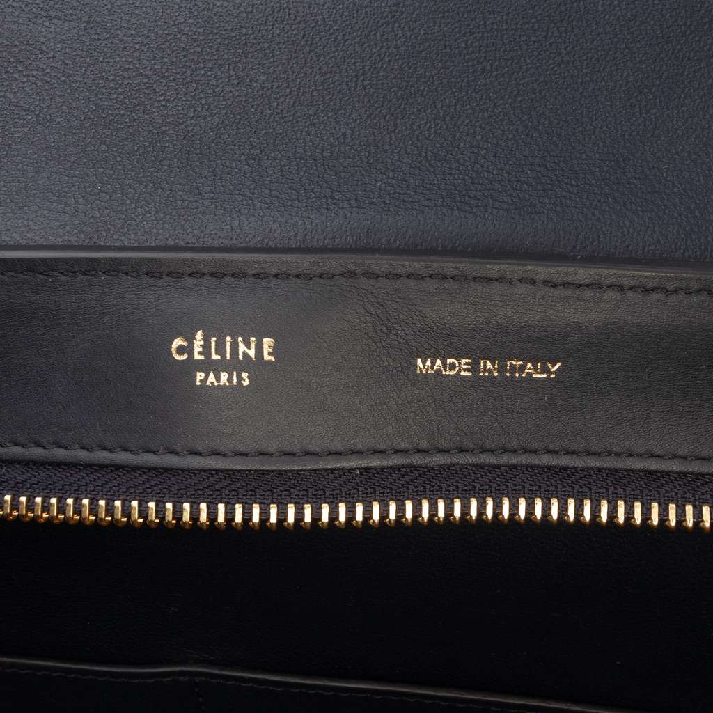 Celine Medium Tricolor Leather Trapeze Satchel Black Leather Good condition - Box View