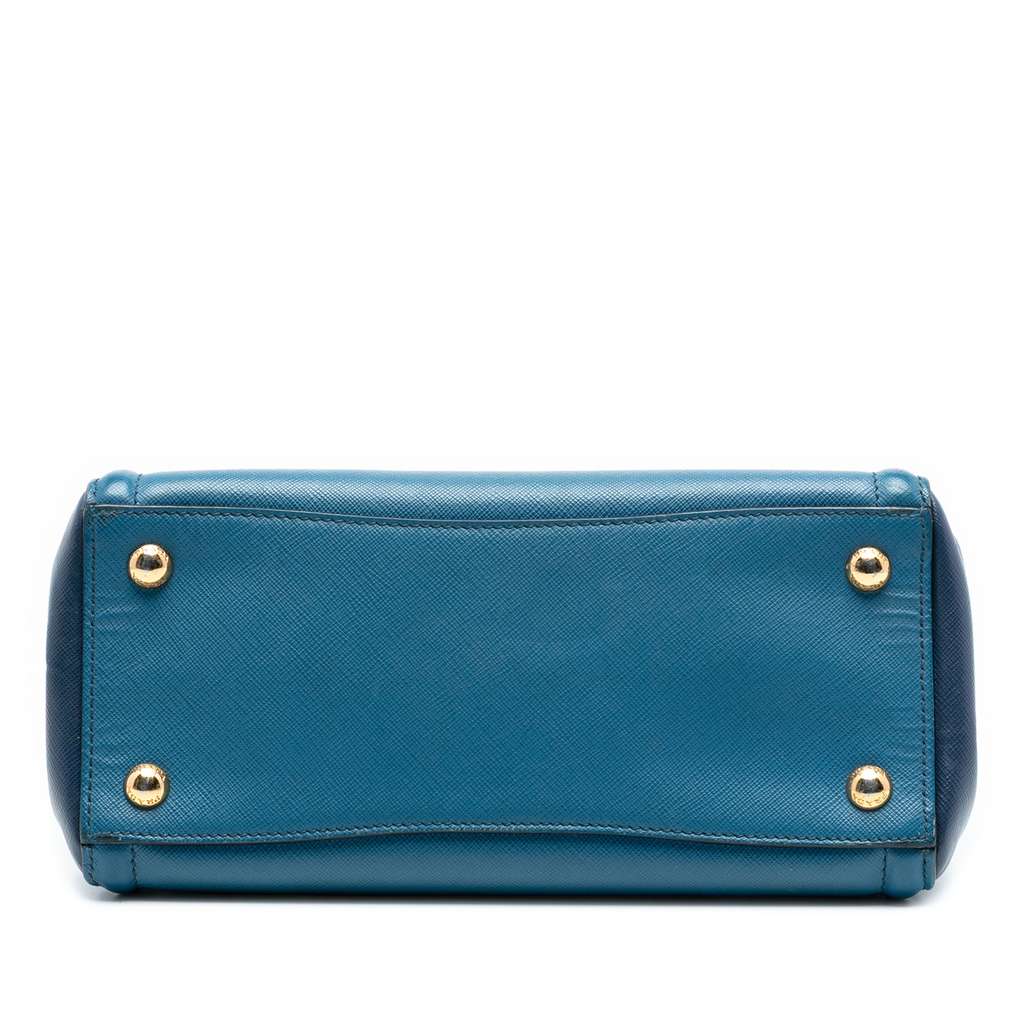 Prada Small Bicolor Saffiano Lux Galleria Satchel Blue Leather Fair condition - Inside View