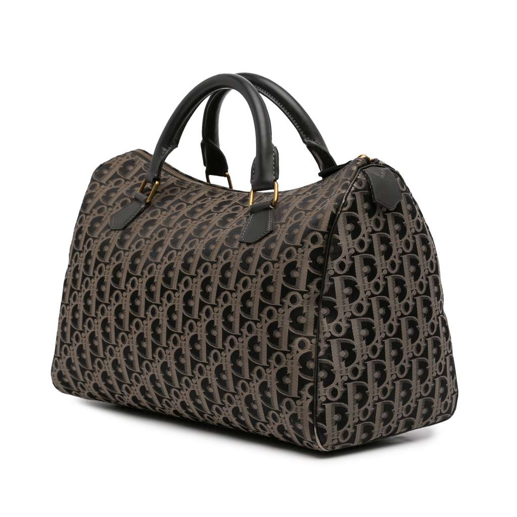 Dior Oblique Canvas Boston Bag Brown Canvas Good condition - Back View