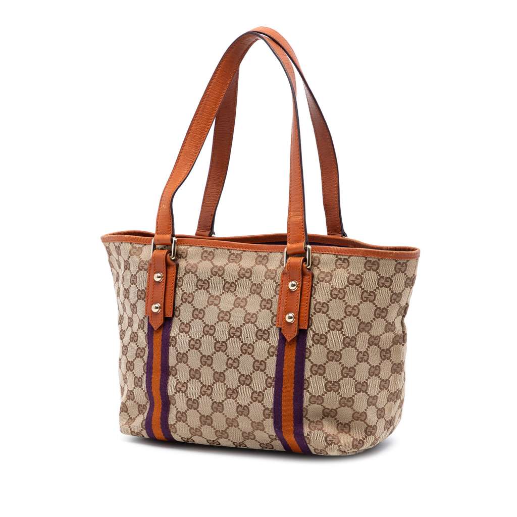 Gucci GG Canvas Jolicoeur Tote Brown Canvas Good condition - Back View