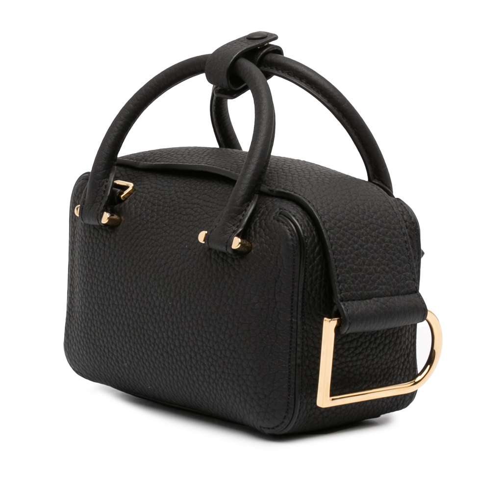Delvaux Nano Taurillon Soft Leather Cool Box Satchel Black Leather Good condition - Back View