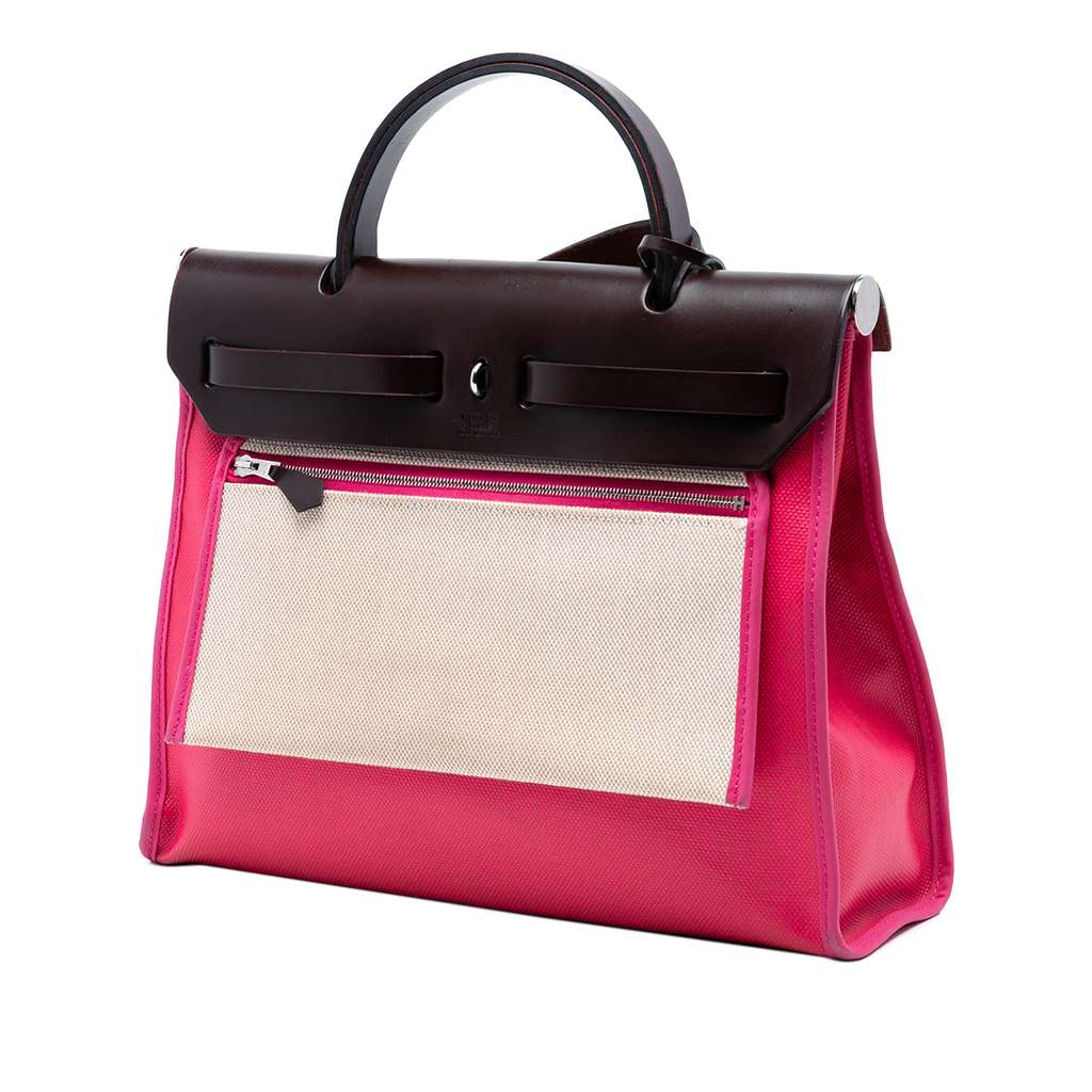 Hermès Toile H Berline Herbag Zip 31 Pink Canvas Good condition - Back View