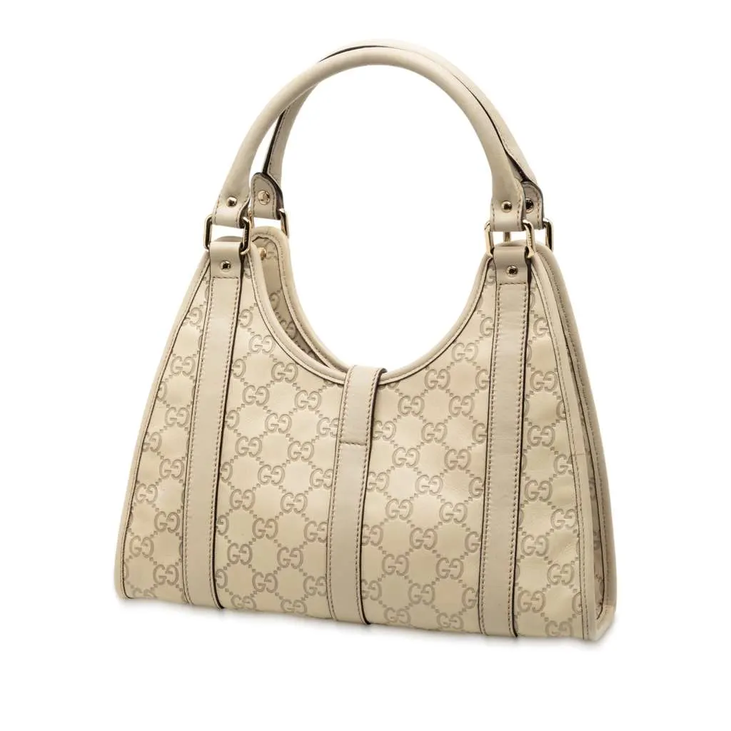 Gucci Guccissima Jackie Joy Bardot Shoulder Bag White Leather Very good - Back View