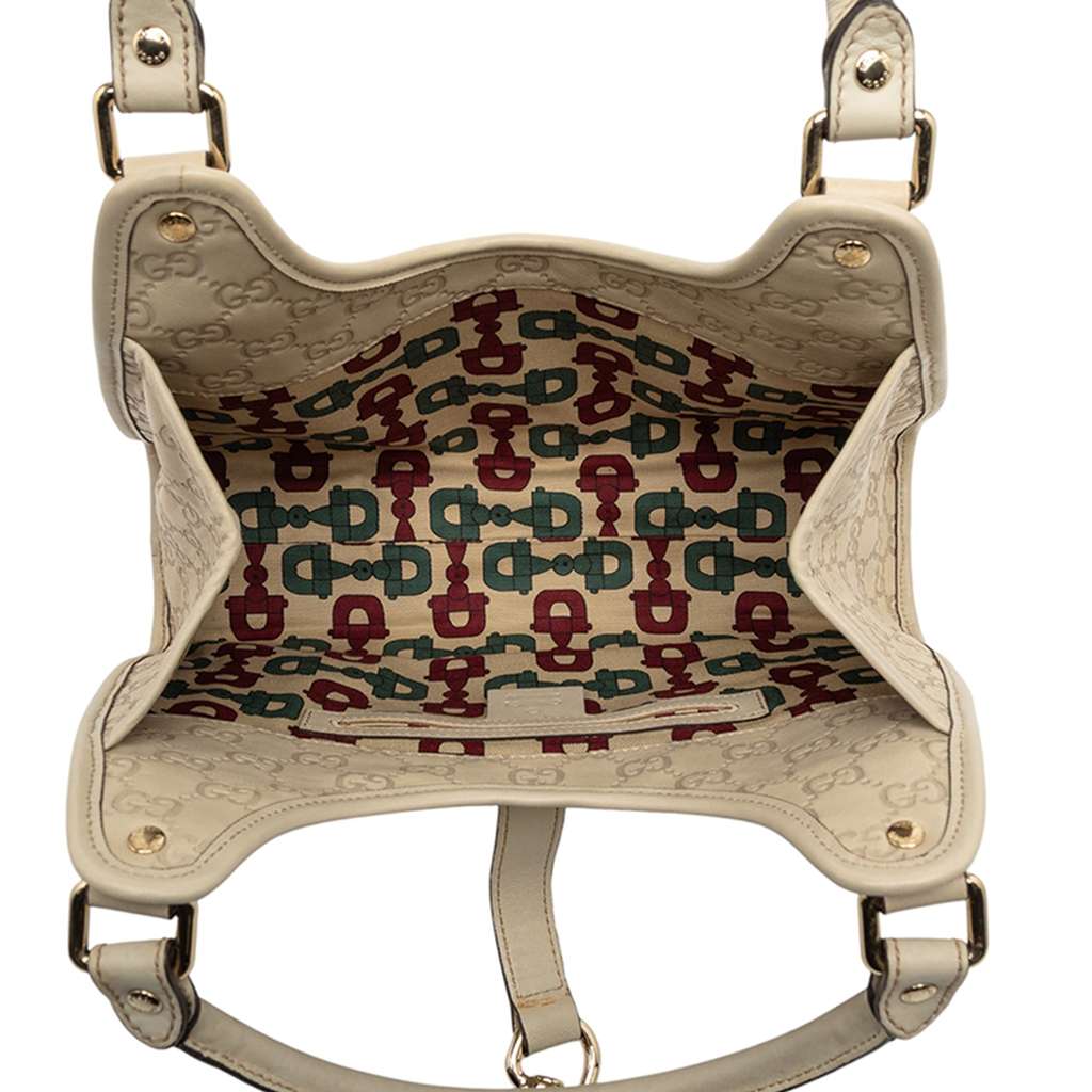 Gucci Guccissima Jackie Joy Bardot Shoulder Bag White Leather Good condition - Model View