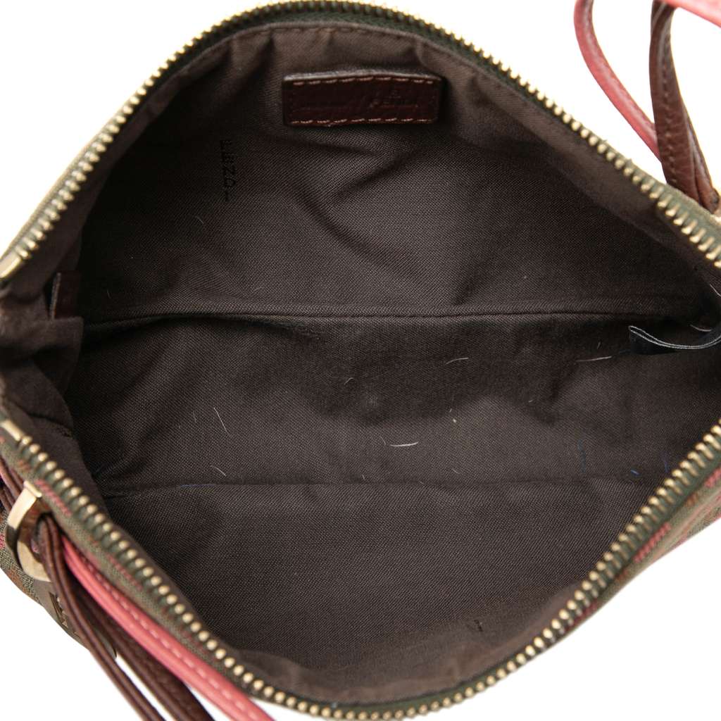 Fendi Bicolor Zucchino Canvas Triple Strap Pochette Shoulder Bag Brown Canvas Good condition - Model View
