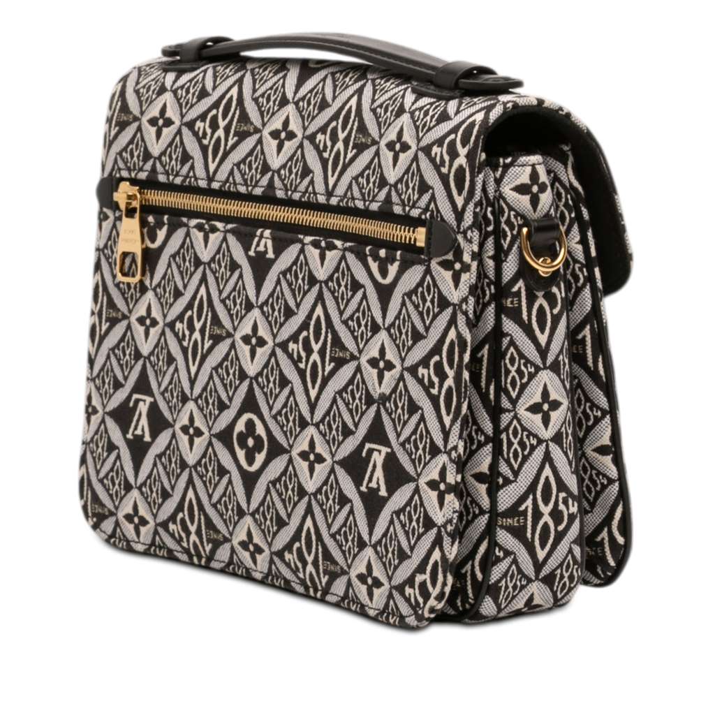 Louis Vuitton Monogram Jacquard Since 1854 Pochette Metis Black Canvas Good condition - Back View