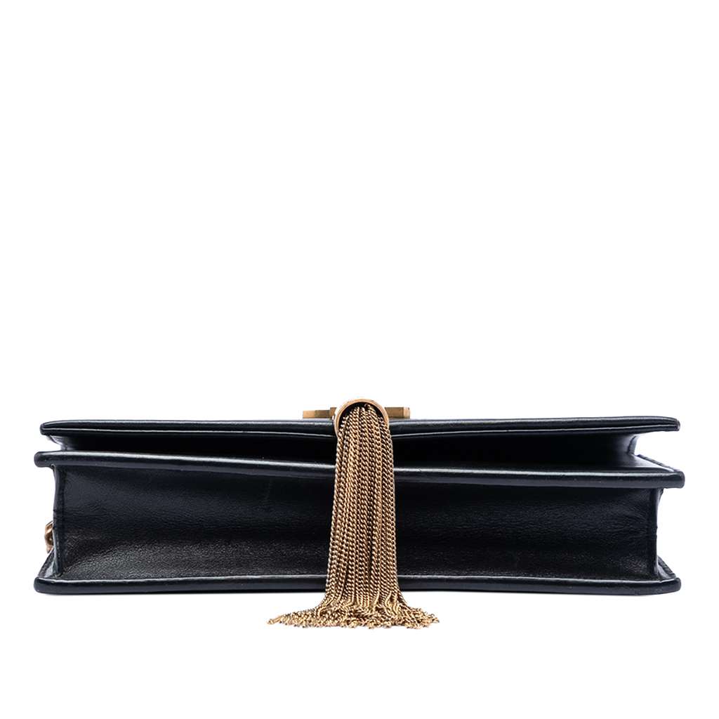 Saint Laurent Leather Enameled Monogram Kate Tassel Wallet on Chain Black Leather Good condition - Inside View