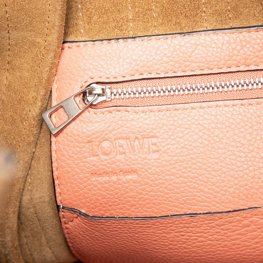 Loewe Leather Grid Flamenco Knot Tote Pink Leather Good condition - Box View