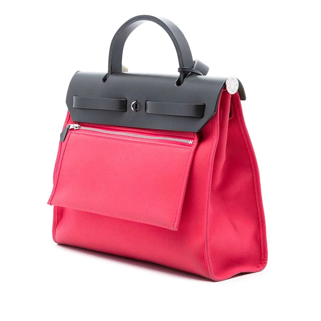 Hermès Toile Herbag Zip 31 Pink Canvas Very good - Back View