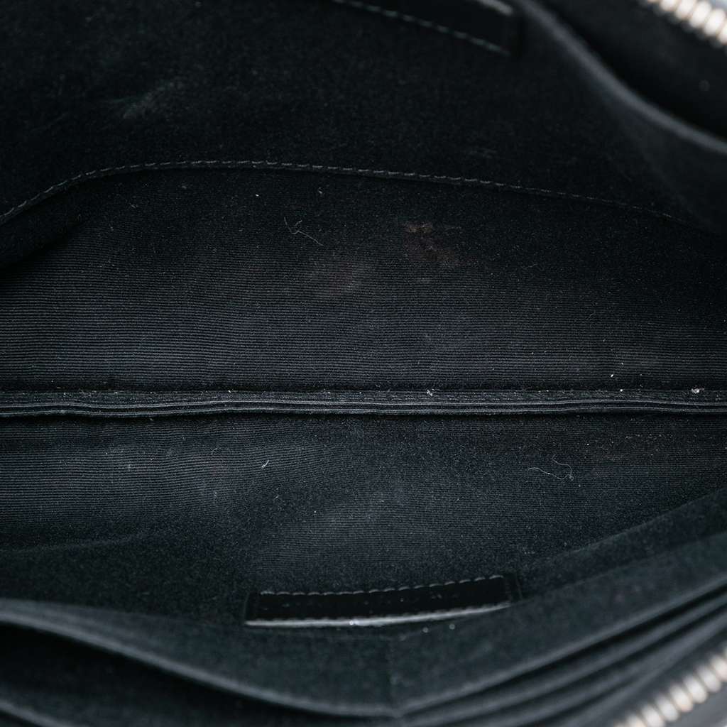 Saint Laurent Croc Embossed Leather Monogram Document Holder Black Leather Good condition - Model View