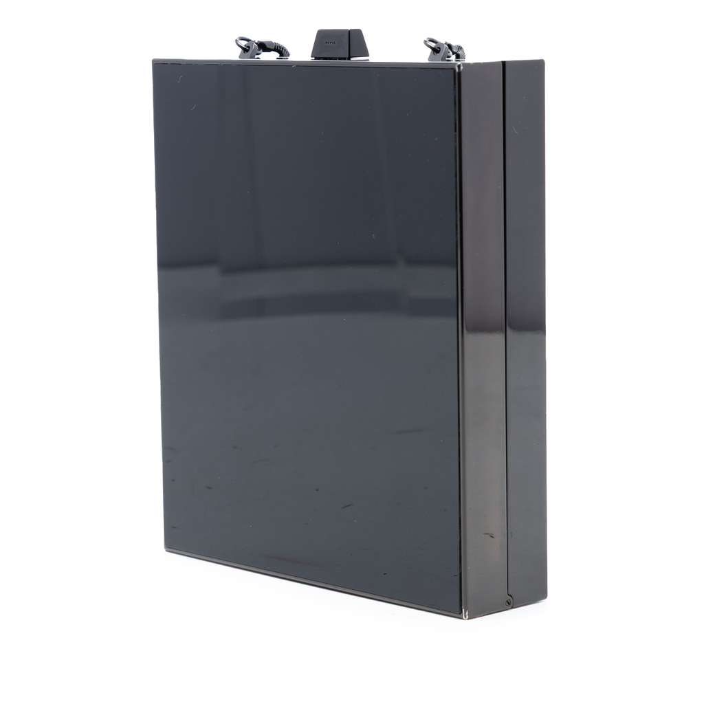 Saint Laurent Acrylic Tuxedo Box Clutch on Chain Black Good condition - Back View