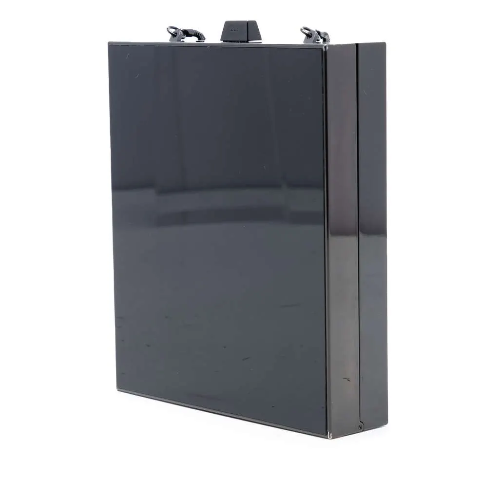 Saint Laurent Acrylic Tuxedo Box Clutch on Chain Black Plastic Very good - Back View