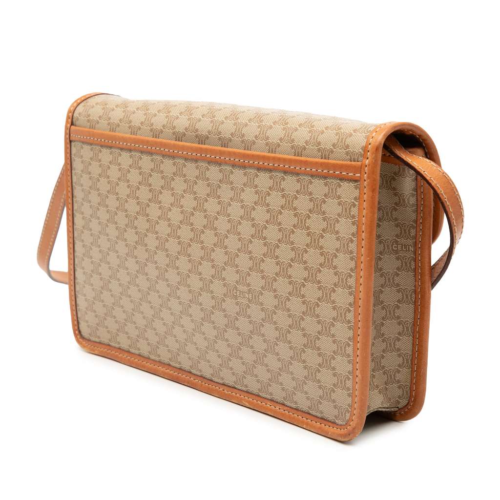 Celine Macadam Coated Canvas Crossbody Brown Canvas Good condition - Back View