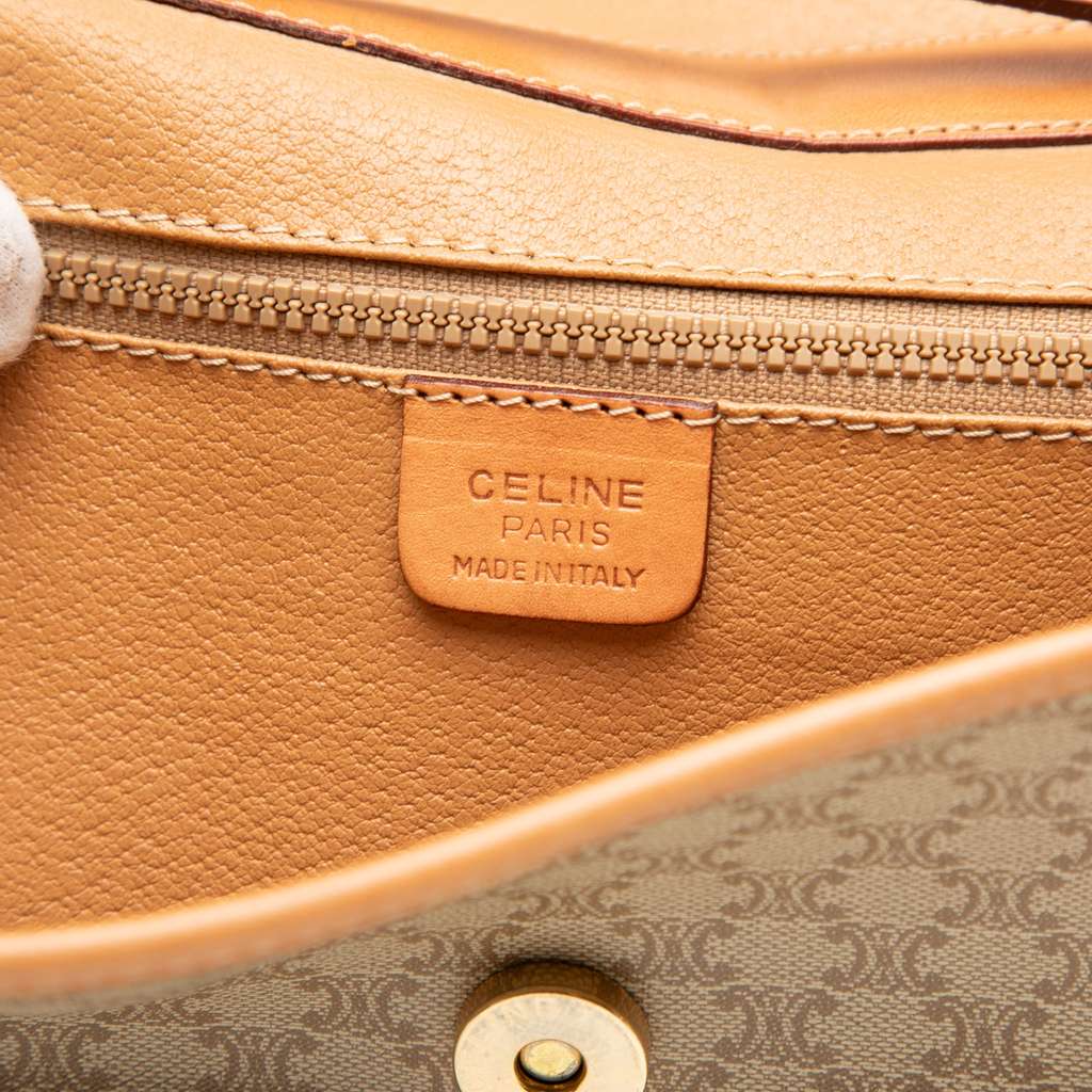 Celine Macadam Coated Canvas Crossbody Brown Canvas Good condition - Box View