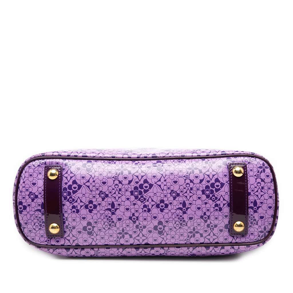 Louis Vuitton Takashi Murakami Coated Canvas Cosmic Blossom Tote PM Purple Canvas Good condition - Inside View