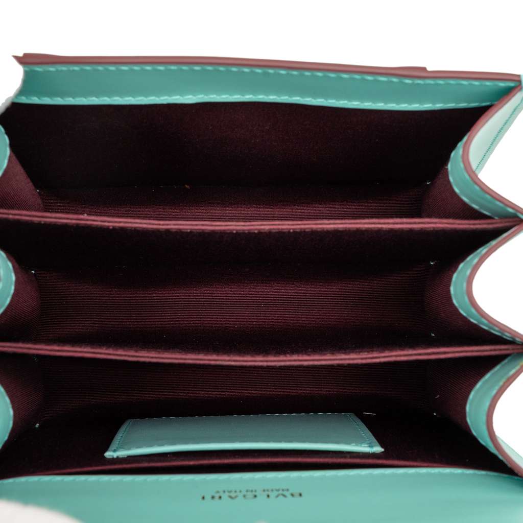 Bvlgari Small Calfskin Serpenti Forever Top Handle Bag Blue Leather Good condition - Model View