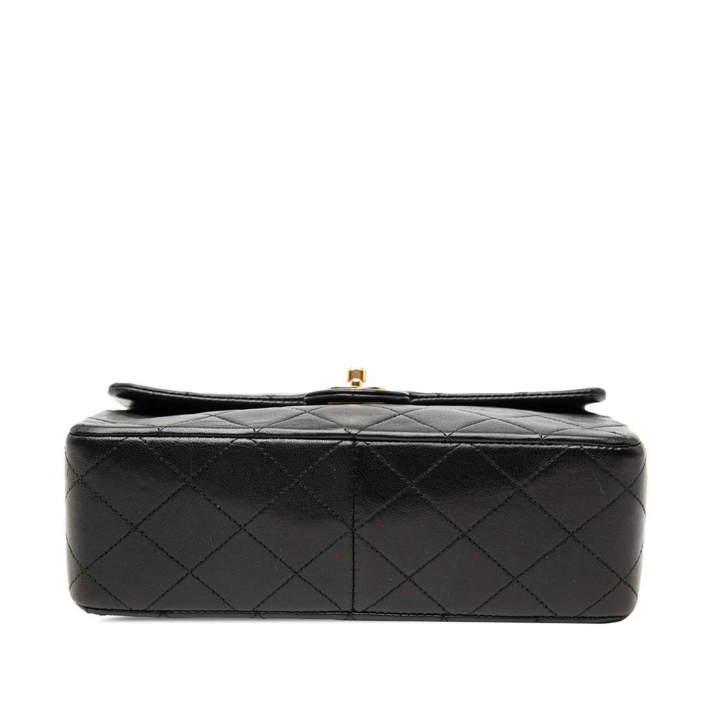 Chanel Small Square Quilted Lambskin Flap Black Leather Good condition - Inside View