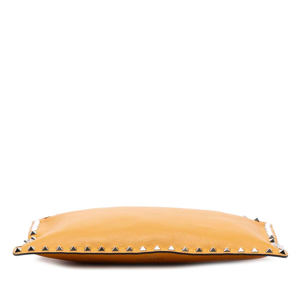 Valentino Leather Rockstud Clutch Orange Leather Good condition - Inside View