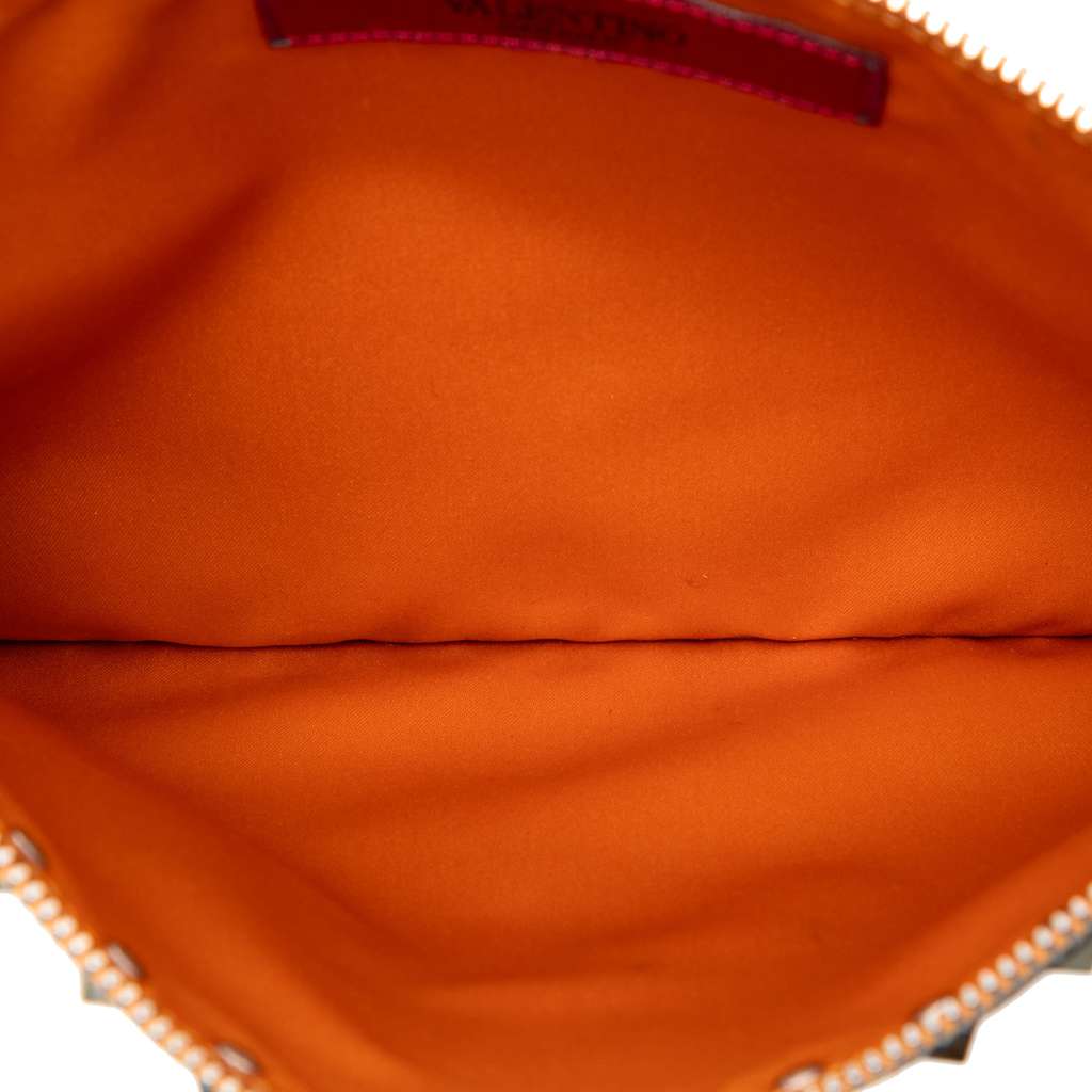 Valentino Leather Rockstud Clutch Orange Leather Good condition - Model View