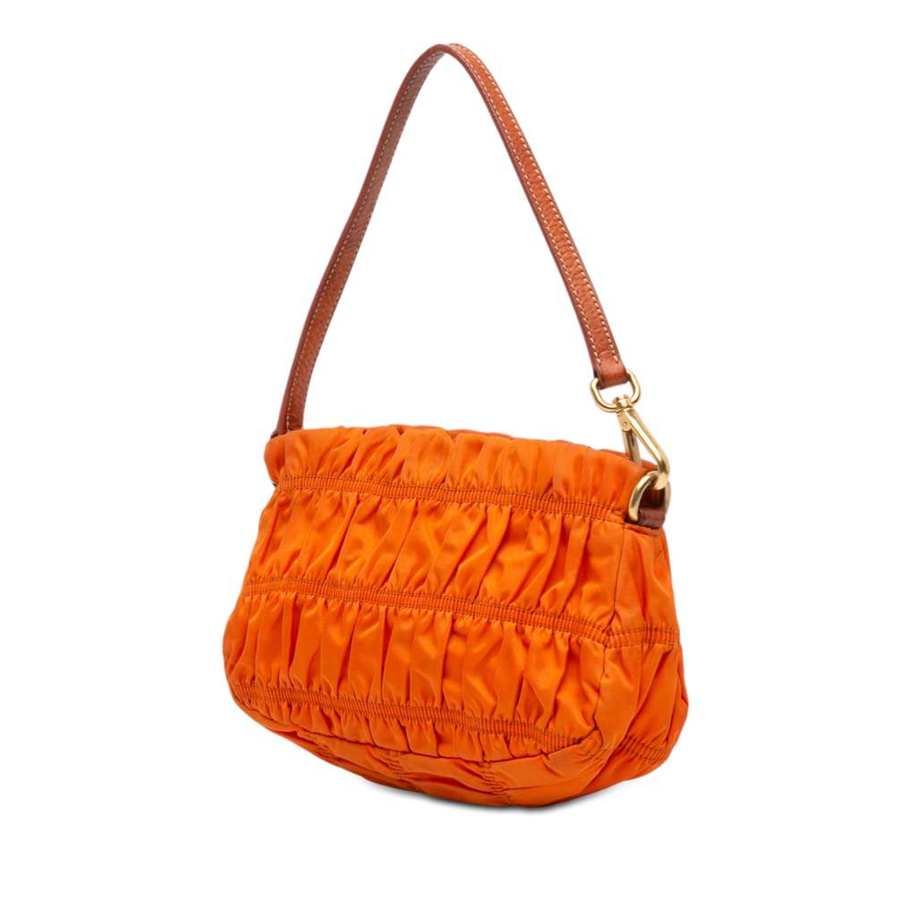 Prada Tessuto Gaufre Shoulder Bag Orange Good condition - Back View